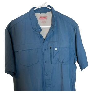 Coleman Lantern Logo Men’s Outdoor Blue Button Up Shirt